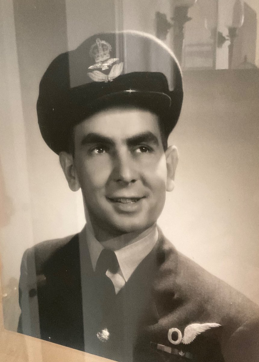 @BowersWrites This is my Dad. He served with 428 “Ghost” Squadron, 6 Group, Bomber Command. He was the lone survivor when his Halifax was shot down. He was  a POW at Stalag Luft III, Belaria. He survived the long winter march. He documented his experiences at the age of 80 on his computer.