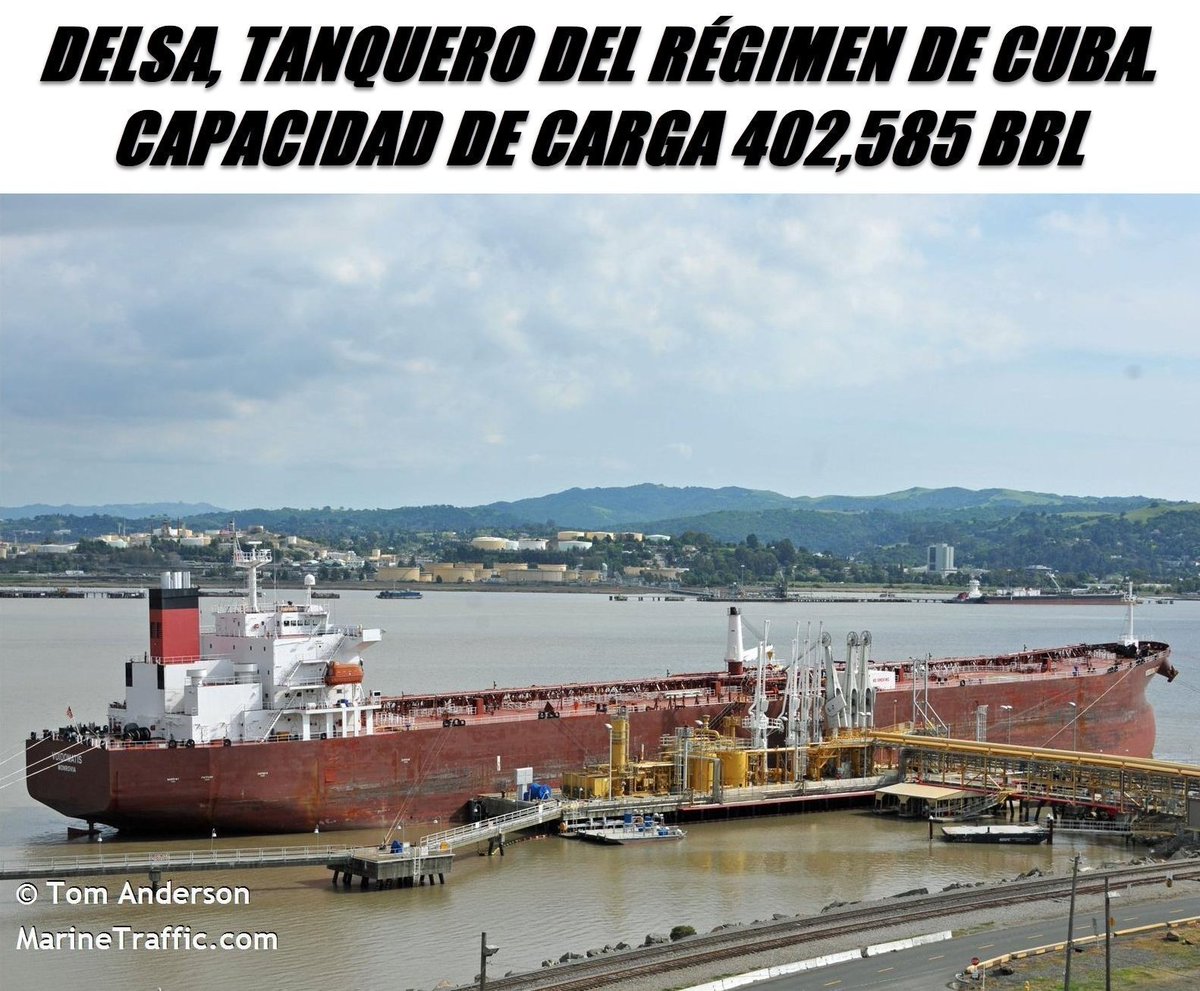 FlconEYES's tweet photo. Salió el tanquero #DELSA 9298973 de #Curasao desde #23Agosto (https://t.co/Y3W4kU3yY0) directo a saquear a la venezolana de combustible #JoseTerminal.

Llenando a toda velocidad en este instante, sus 402,585 mil barriles de capacidad.

#Ahora #OSINTCuba #cubarcos #Cuba #22Abril https://t.co/Xm4SKRPRJu