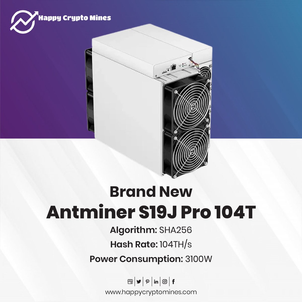 HappyCMines's tweet photo. The Antminer S19 series is equipped with a new generation custom-built chip from Bitmain, achieving a power efficiency as low as 23J/TH. This was achieved by enhancing the circuit architecture, thus greatly improving power efficiency.

🌐 https://t.co/kQ3eImuYlH

#CryptoMining https://t.co/9w7AU5SCth