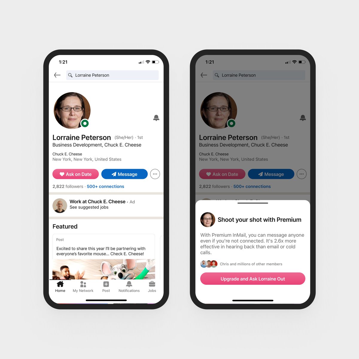 Soren Iverson on Twitter: "LinkedIn Premium dating feature"