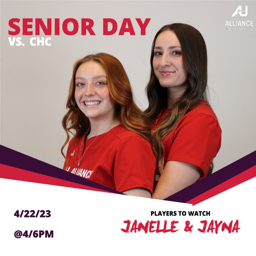 It’s senior day !!! Come out and watch us play at CSI at 4&amp;6pm 🤩🥎