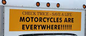 MassRMV's tweet photo. Because of its small size, a motorcycle can be hard to see in traffic. #CheckTwice for motorcycles! #MAMotorcycleSafetyAwarenessMonth https://t.co/PKpBZg4ldO