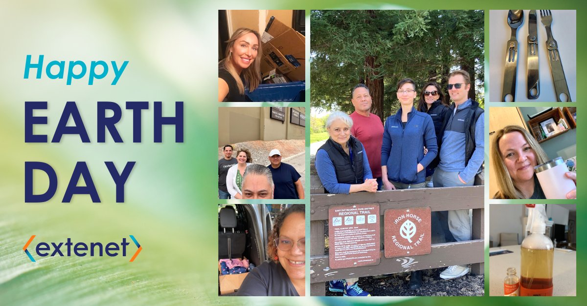 ExtenetSystems's tweet photo. Happy #EarthDay2023 everyone! 🌍 Today is a reminder to #ProtectOurPlanet and cherish the environment we live in. Small changes can make a big difference in preserving our planet for generations to come. Check out #TeamExtenet showcasing their commitment to #SustainableLiving 🌱 https://t.co/YbctfRJDrP