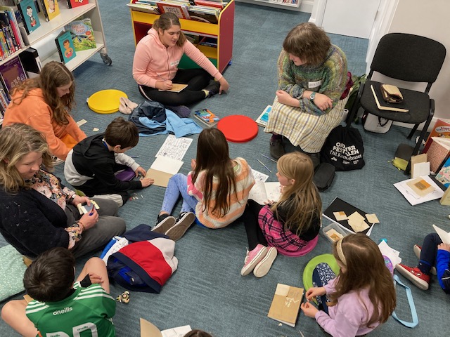fingallibraries's tweet photo. We had a wonderful morning here in #SkerriesLibrary making our own notebooks with author and illustrator Niamh Sharkey as part of the Viewpoints art exhibition. The talent of the budding artists and illustrators was just incredible! 
@Fingalcoco @glucksman @creativeirl https://t.co/hZ1EteY0Su