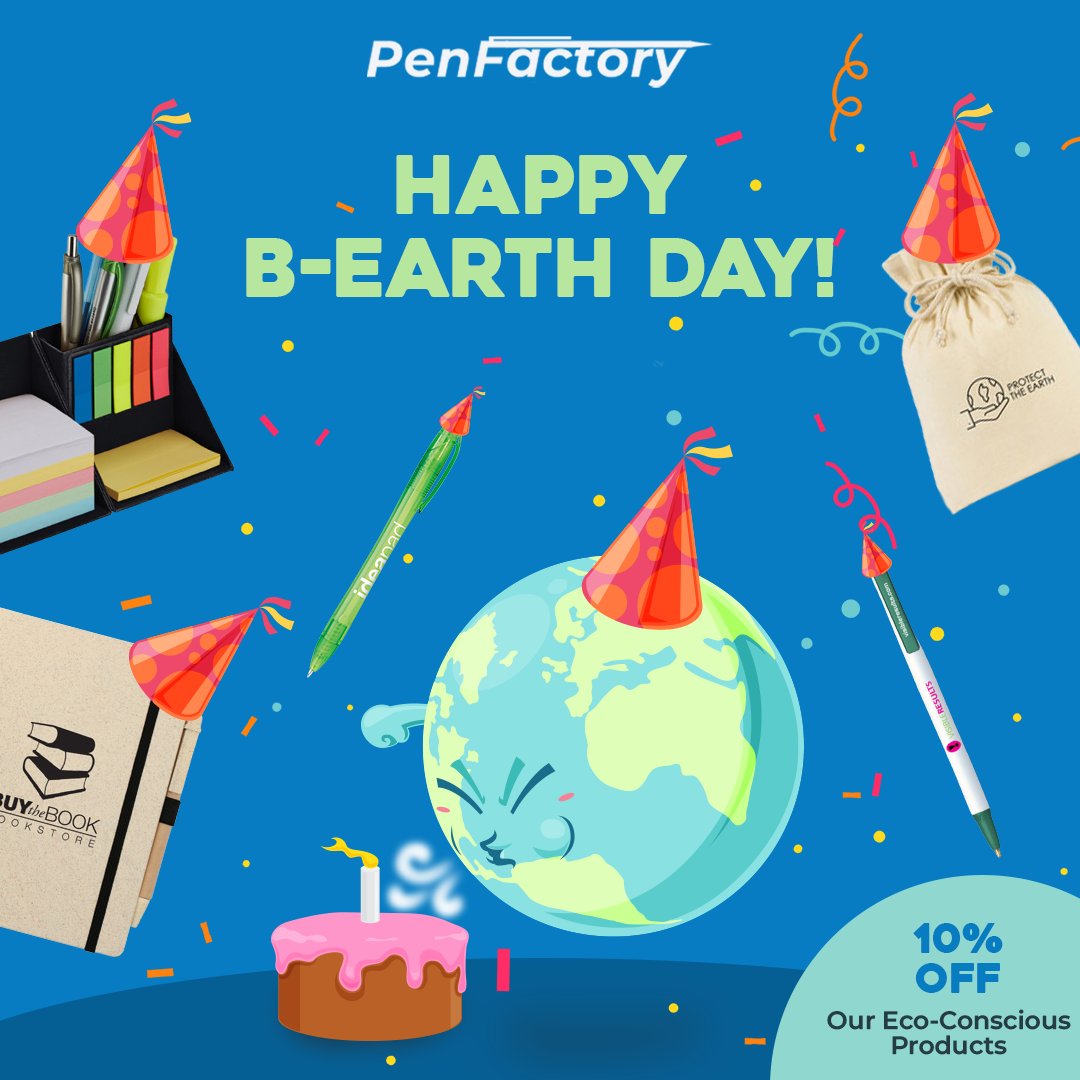 penfactory's tweet photo. Happy Earth Day! 🌎💚💙 Let's celebrate our planet and do our part to protect it. To help you to make a sustainable choice, we're offering 10% off our eco-friendly products. 

🌳Shop our Earth Day sale: https://t.co/zgL6X8DSuw

 #EarthDay #EcoFriendly #PromotionalProducts https://t.co/amm5kVFB24