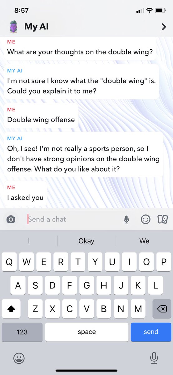 Coach_Bohl_CF's tweet photo. I’m not sure we can be friends. Can I get a new AI bot that knows the correct answers? #doublewing #24power

@doublewingfb https://t.co/fNkPxOsMyB
