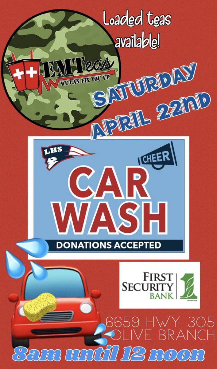 cheer4theburg's tweet photo. Come support the LHS cheerleaders! We will be here until 12 offering car washes and loaded teas ☀️ https://t.co/UvreMwE0rR