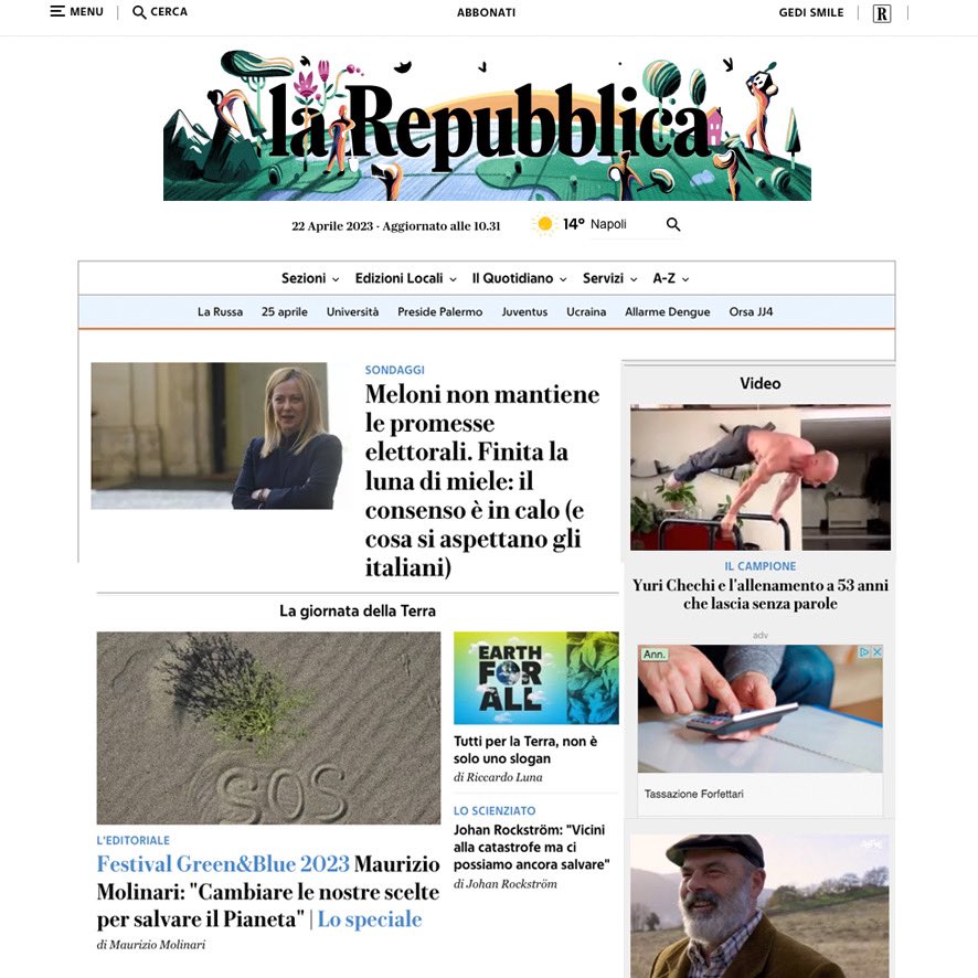 Earth Day 🌍 
Illustration for <a href="/repubblica/">Repubblica</a> 
.
.
#EarthDay2023 #illustration #nicolocanova