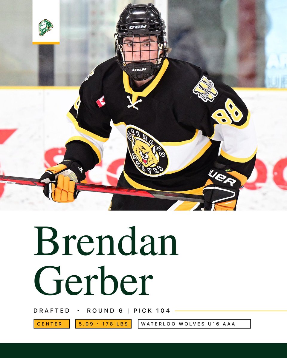 LondonKnights's tweet photo. With the 104th overall pick in the 2023 #OHL Priority Selection, we are proud to select Brendan Gerber.

Welcome to London, Brendan!

#GoKnightsGo | #OHLDraft https://t.co/SDFn2xlEwW