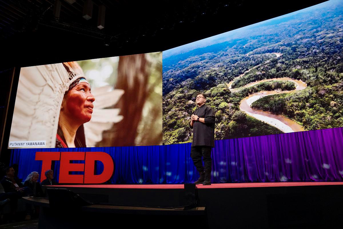 refikanadol's tweet photo. Dear friends, deeply honored to share TED stage again with brilliant minds in Vancouver. It was one of the most incredible experience in my life and connected with wonderful minds. Main topic was AI and Possibilities. I shared a brief talk and explained our studio’s most recent projects finalizing with our ambitious AI research project for DATALAND in collaboration with our Yawanawa family. Can’t wait to share more :)