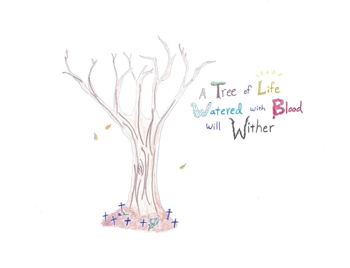 PollyCartComics's tweet photo. “A tree of life watered with blood will wither”
Your #EarthDay reminder, we don’t kill people to solve problems https://t.co/uBvbUXoeST