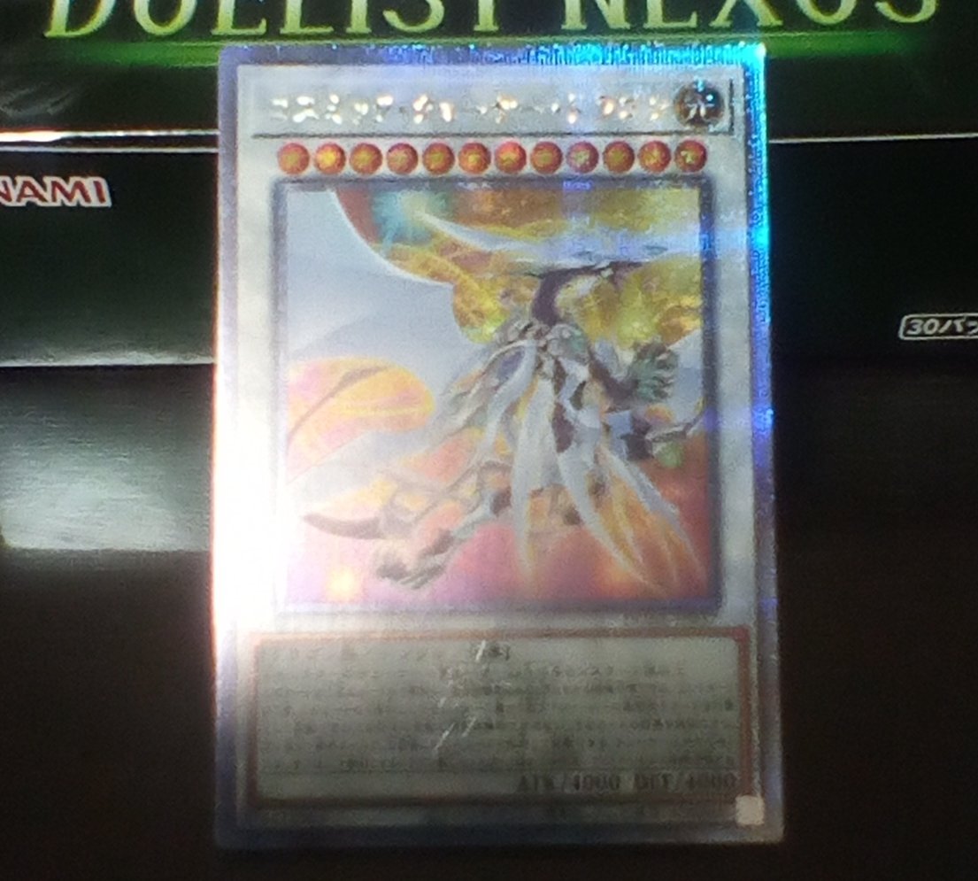 golflan's tweet photo. @YuGiOh_OCG_INFO #ライディングデュエルアクセラレーション

希望の光！
コズミック・クェーサー・ドラゴン！

やっぱり、できたてホヤホヤのコイツでしょ！

クォシク当たりましたー！　ありがとう、コナミさんっ！ https://t.co/NXjEXTTwIc