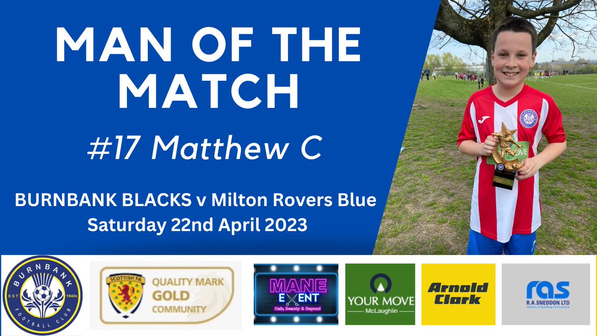 2011Blacks's tweet photo. ⚽️ Many thanks to @RoversMilton Blue for the match this morning at Bent Road. A very even &amp; close first half, but very well played in the second period 👏

🏅 Pictured is our MoM Matthew with his trophy 🏆👏👏 https://t.co/5rcNjtRUOx