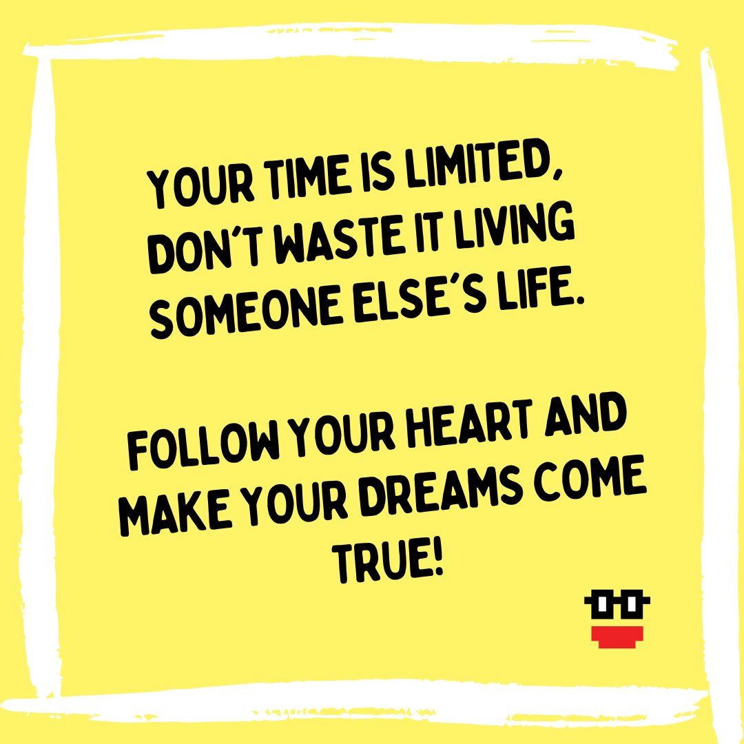 pixelizen's tweet photo. GM Fams, your time is limited, don't waste it living someone else's life. Follow your heart and make your dreams come true! 💫

#FollowYourHeart #DreamBig #NFTForHope https://t.co/aBYLYZFS36