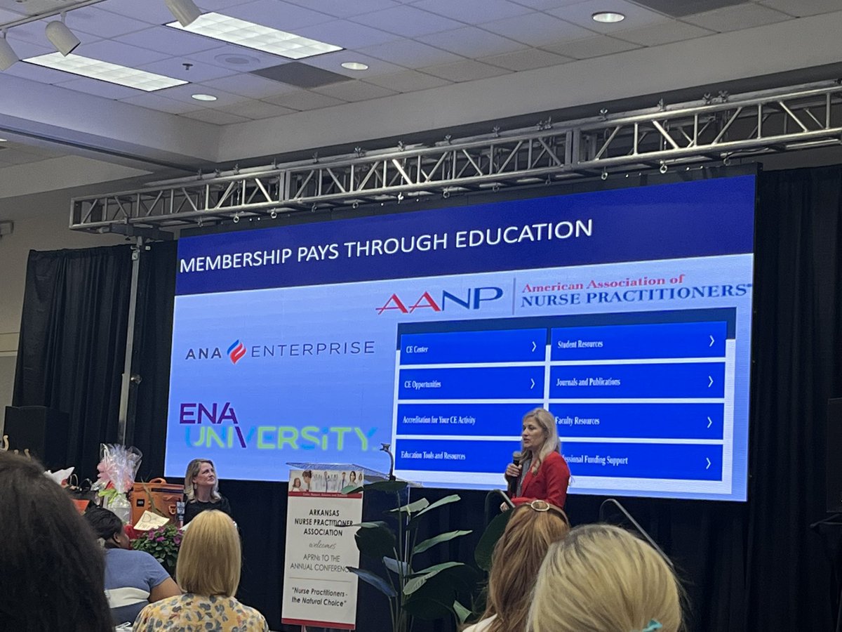 Love these women. <a href="/DrPeckPNP/">Jessica Peck, DNP APRN CPNP-PC CNE CNL FAANP FAAN</a> that you for your words, we are enough and we can lead, <a href="/JuliaNPAdvocate/">JuliaAPRN</a> thank you for leading and being a “worker 🐝.” <a href="/ANPAssociation/">Arkansas Nurse Practitioner Association</a> #ANPA23