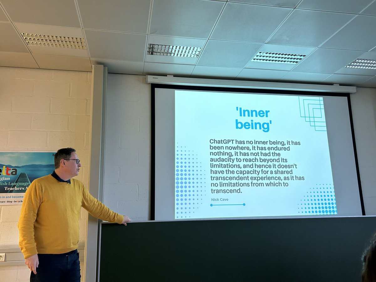 <a href="/theteacherjames/">James Taylor</a> sharing this Nick Cave quote on a ChatGPT generated Nick Cave lyric #beltaday23