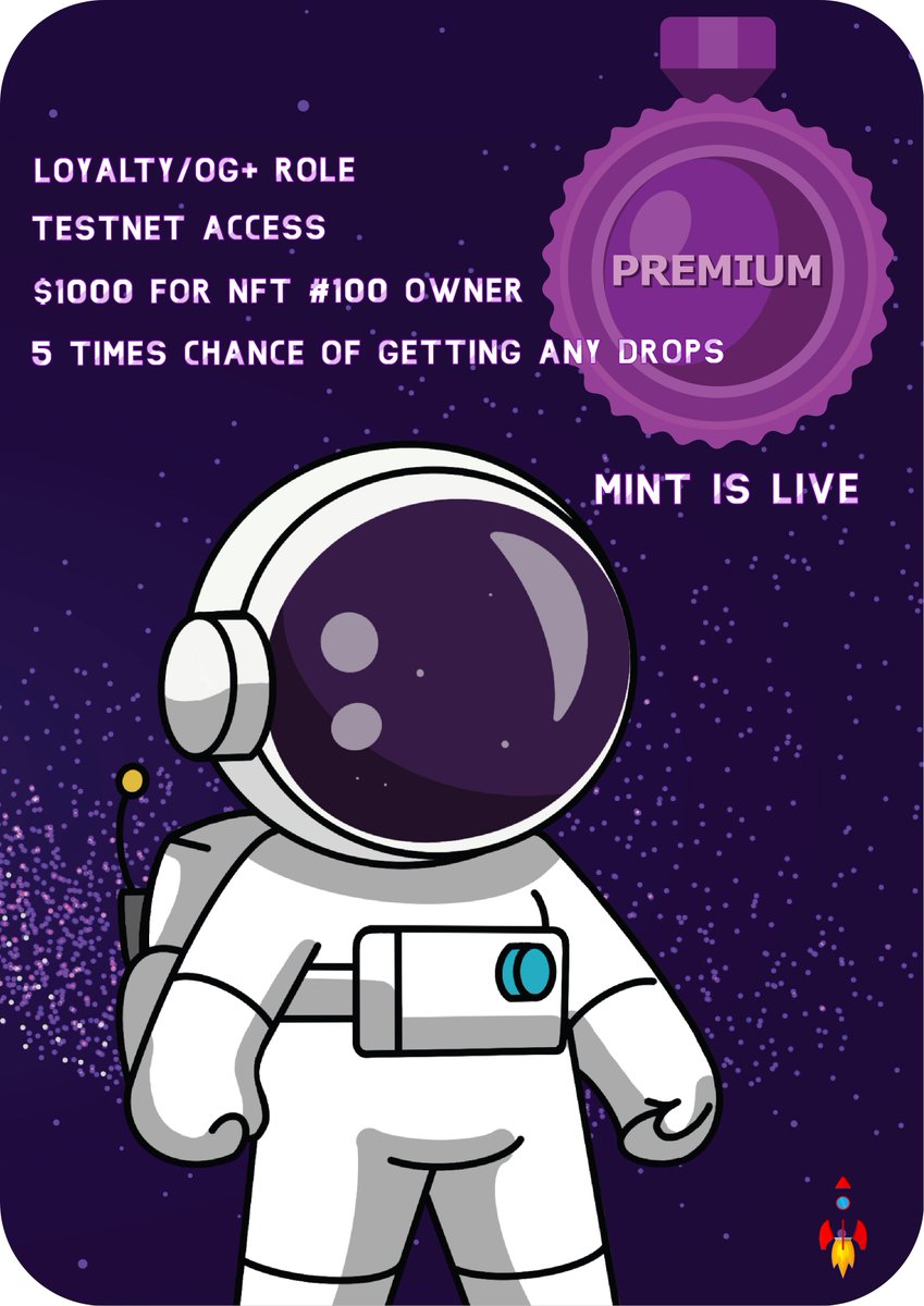 🆑Mint <a href="/Cryptolottery_s/">Crypto lottery / Mint is LIVE (Phase 3) 🔥</a> Premium NFT👑
✅Get your LOYALTY and OG+ role
✅Access TESTNET🔥
✅Free access to lottery pot
✅Have 5 times chance of getting any drops compared to others
✅$1000 for NFT #100 owner

👉Mint: autominter.com/mint/63ed7408b…

#starshipfinance #cryptolottery_s #web3