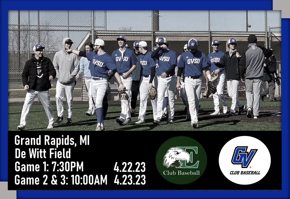 GVClubBaseball's tweet photo. Conference title on the line this weekend!
⚓️⬆️ https://t.co/KqYodhKuB3