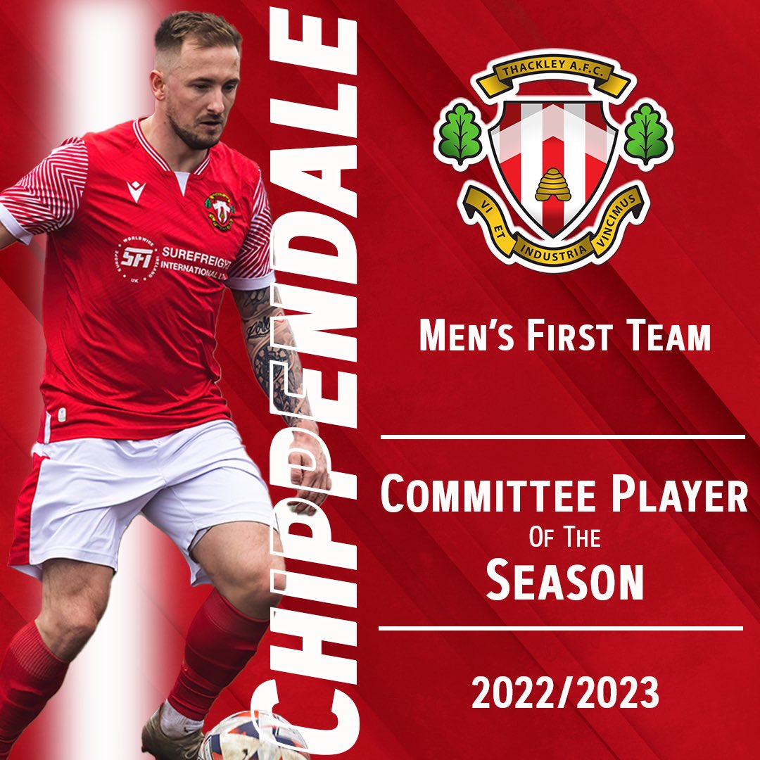 ThackleyAFC's tweet photo. COMMITTEE PLAYER OF THE SEASON 🏆

Congratulations to Aidan Chippendale, who has secured the #ThackleyAFC Committee Player of the Season award for 2022/2023

Well done, @Chippendale11 👏 https://t.co/7yFVJ9upFs
