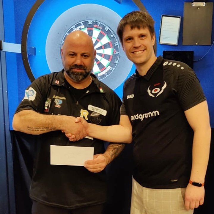 QuantumDartsUK's tweet photo. Francesco "Rosko" Raschini reaches the semi finals of the Iceland #darts open today ๐ฏ Now on to tomorrow for the Iceland Darts Masters event ๐ #teamquantum #lovethedarts https://t.co/gKA124CAgd