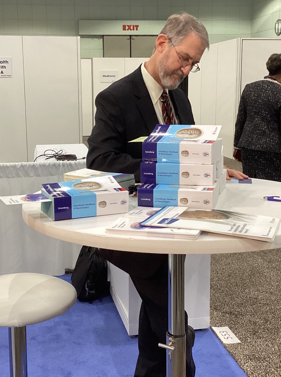 If you’re at #AANS2023 come by booth 553 right now to meet Mark Greenberg!