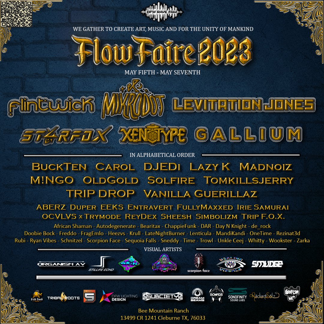 FlowFaire's tweet photo. Attention all Flow Faire 2023 attendees! We are thrilled to introduce our incredible visual artist, who will be bringing their stunning artwork to life on the big screen behind our amazing artist up on stage. We can't wait for you to experience the mesmerizing visuals that https://t.co/hJV7rUJ2tS