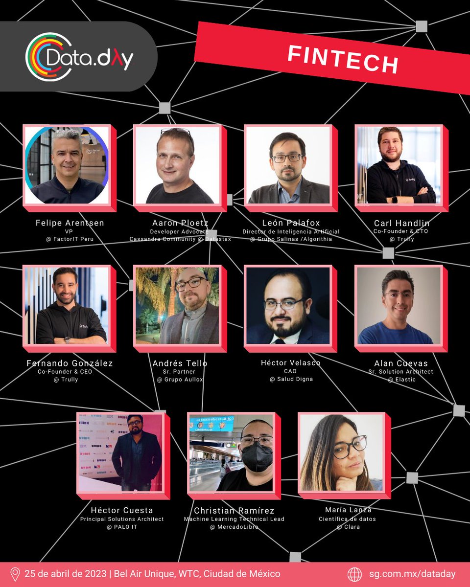 RevistaSG's tweet photo. #DataDay trae las sinergias entre ingenieros de datos, científicos de datos y tomadores de decisiones quienes compartirán lo que ha funcionado y las lecciones aprendidas en #fintech.

🎟️ https://t.co/l602eDoGIj https://t.co/Mg36SvBCMz