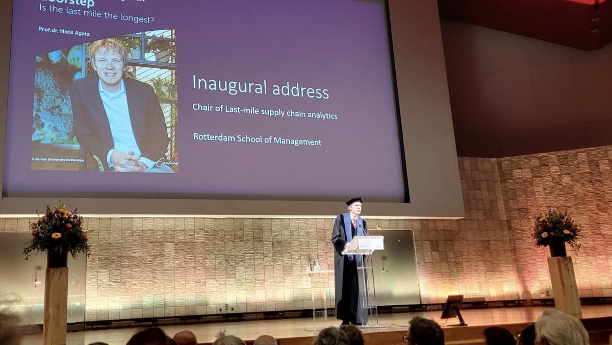 Niels Agatz (@agatzn) on Twitter photo Yesterday, Friday April 21, I publicly accepted my appointment as Professor of Last-mile Supply Chain Analytics <a href="/RSMErasmus/">Rotterdam School of Management, Erasmus University</a> What a beautiful day! Honored by the kind introductory words of rector <a href="/ALBredenoord/">Annelien Bredenoord</a> Yesterday, Friday April 21, I publicly accepted my appointment as Professor of Last-mile Supply Chain Analytics <a href="/RSMErasmus/">Rotterdam School of Management, Erasmus University</a> What a beautiful day! Honored by the kind introductory words of rector <a href="/ALBredenoord/">Annelien Bredenoord</a>