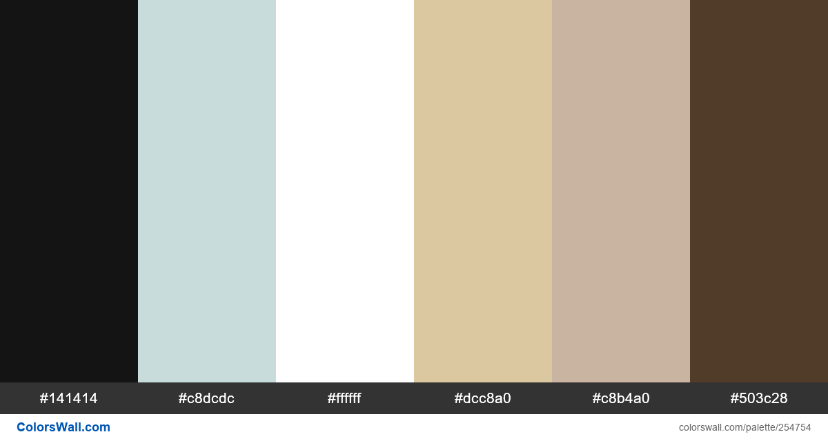 colorswall's tweet image. Typography website wine vino colors #141414, #c8dcdc, #ffffff, #dcc8a0, #c8b4a0, #503c28 #colors #palette colorswall.com/palette/254754