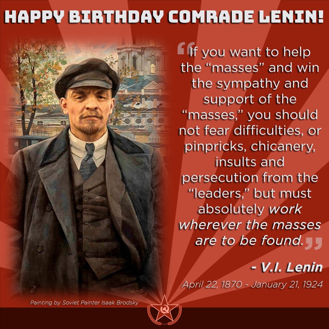CPUSAPhoenix's tweet photo. #HappyBirthday to revolutonary hero and comrade V.I. Lenin! #Lenin153 https://t.co/lhmKW7hboT