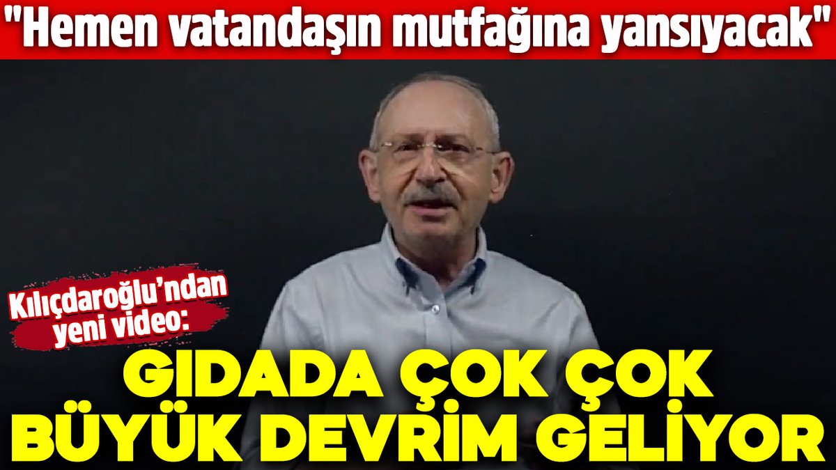 "Gıdada çok çok büyük devrim geliyor!" diyerek Kemal Kılıçdaroğlu paylaştı: Hemen vatandaşın mutfağına yansıyacak 

tv100.com/gidada-cok-cok…