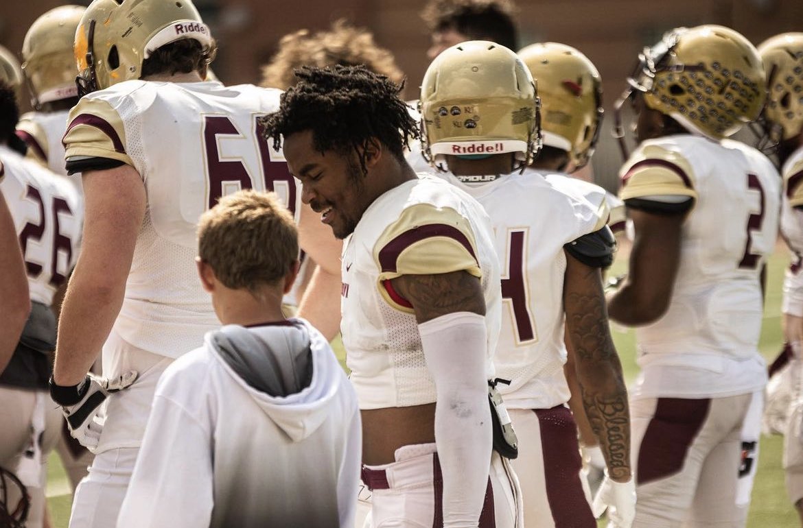 Coach_JD1's tweet photo. Always believe in Gods work a year ago today I broke my ankle playing in my schools spring game. Today I was voted as one of the team captains I am truly blessed to be around such a great groups of coaches and teammates. Let’s get to work in the fall.  Zay and Casley this 4 you. https://t.co/es1ri3CeRq
