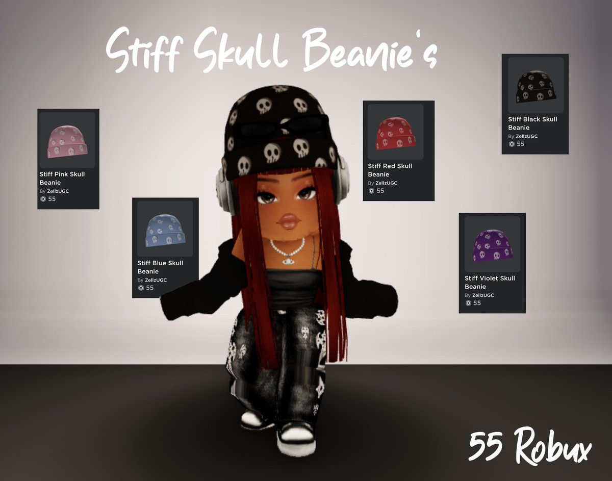 Ayzellz's tweet photo. ☆Stiff Skull Beanie☆

Get it here:
https://t.co/lZ49z4kdJh

Check out the club!: https://t.co/HaMBGoLlOJ

#RobloxUGC #ROBLOX #RobloxDev https://t.co/TcrqUn6vH8