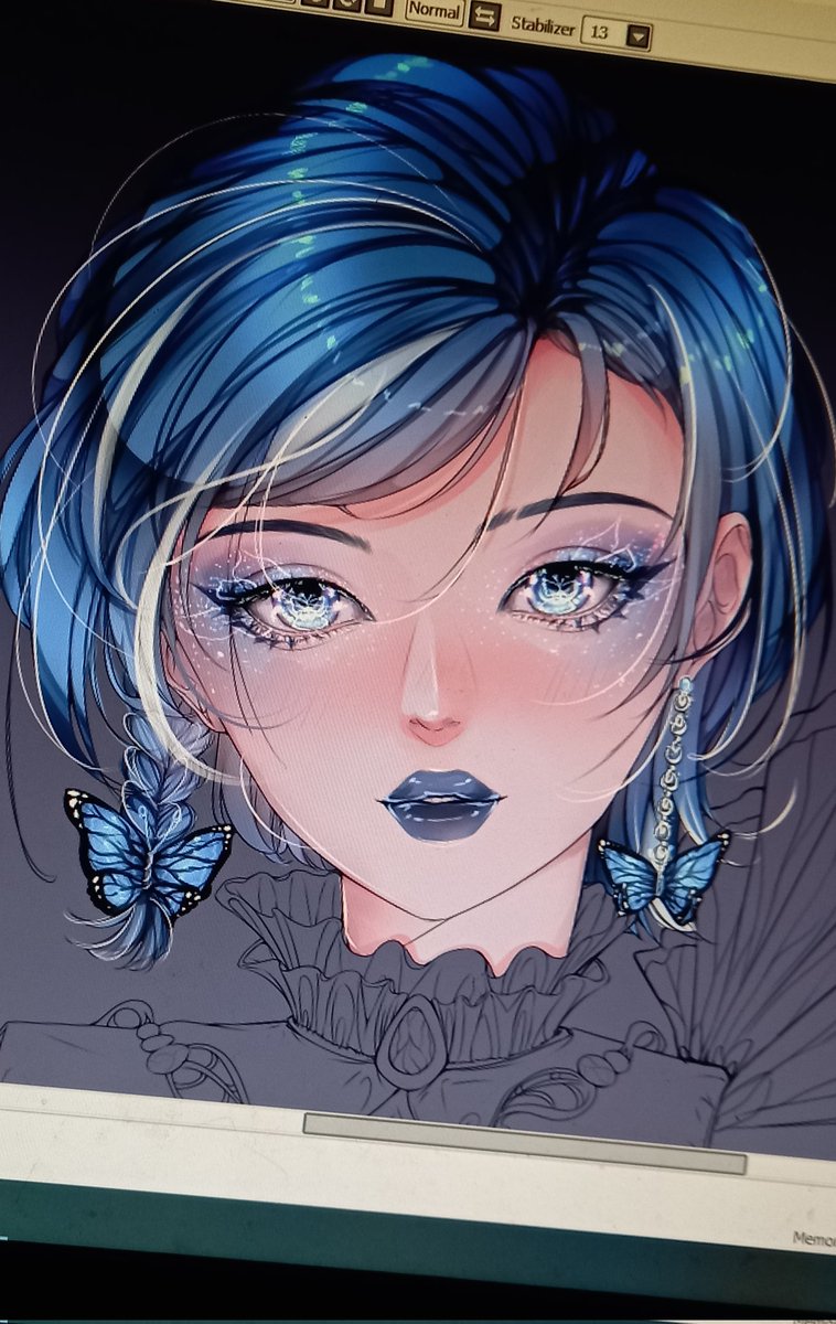 bachiilla's tweet photo. finally commissions are open again (つ≧▽≦)つ 💙🦋
#Vtuber #wip https://t.co/eb8r0T7wMd