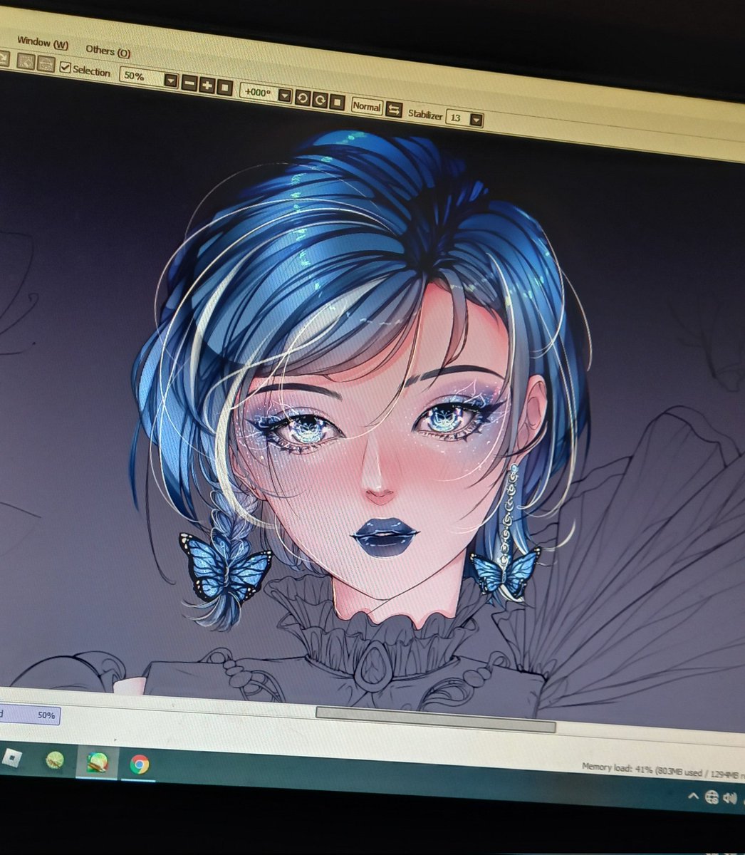 bachiilla's tweet photo. finally commissions are open again (つ≧▽≦)つ 💙🦋
#Vtuber #wip https://t.co/eb8r0T7wMd