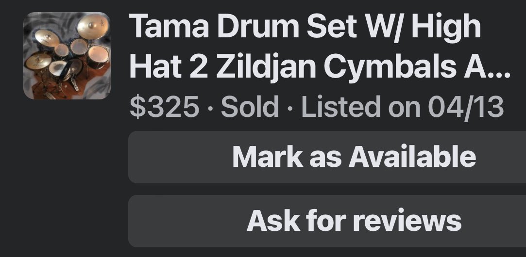 jdeeness's tweet photo. @NCsteveo @eprofit_app That’ll work bud! Got this drum set for $100 at a church resale shop. I delivered them for $25 so $350 when it was all said and done! https://t.co/VkX6BUFQ1K