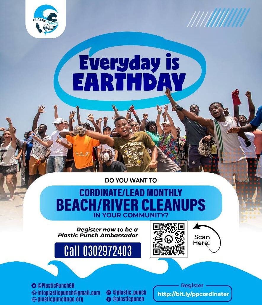 exploregh's tweet image. RT @al_bertoid: RT @PlasticPunchGH: #EVERYDAYISEARTHDAY 🌍🌊🐬🐢

We are calling on passionate individuals who want to promote sustainable lifestyles and spread environmental awareness in their communities!

Register now to lead change in your area:

➡️ …