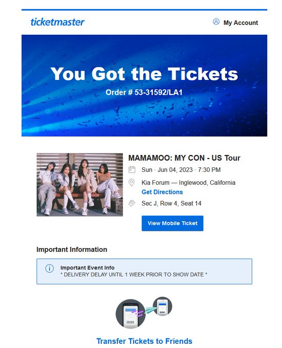 alusasites's tweet photo. WTS- MAMAMOO: MYCON- US Tour LA FLOOR SEATS Sec J Row 4 Seat 14 

Still available! 

Selling it for $250! Payment option preferred is PayPal~ https://t.co/XoiqaXD4dh