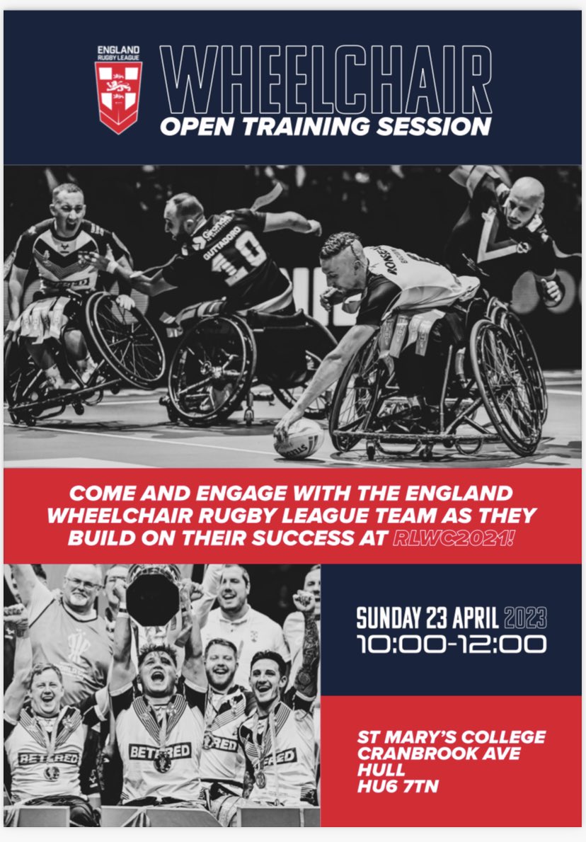 tomcoyd's tweet image. 🚨 Tomorrow (Sunday).📍Hull. Open to spectators. Players available at the end for photos and conversations! @England_RL ♿️ 🏉. Please share with your contacts in Hull
