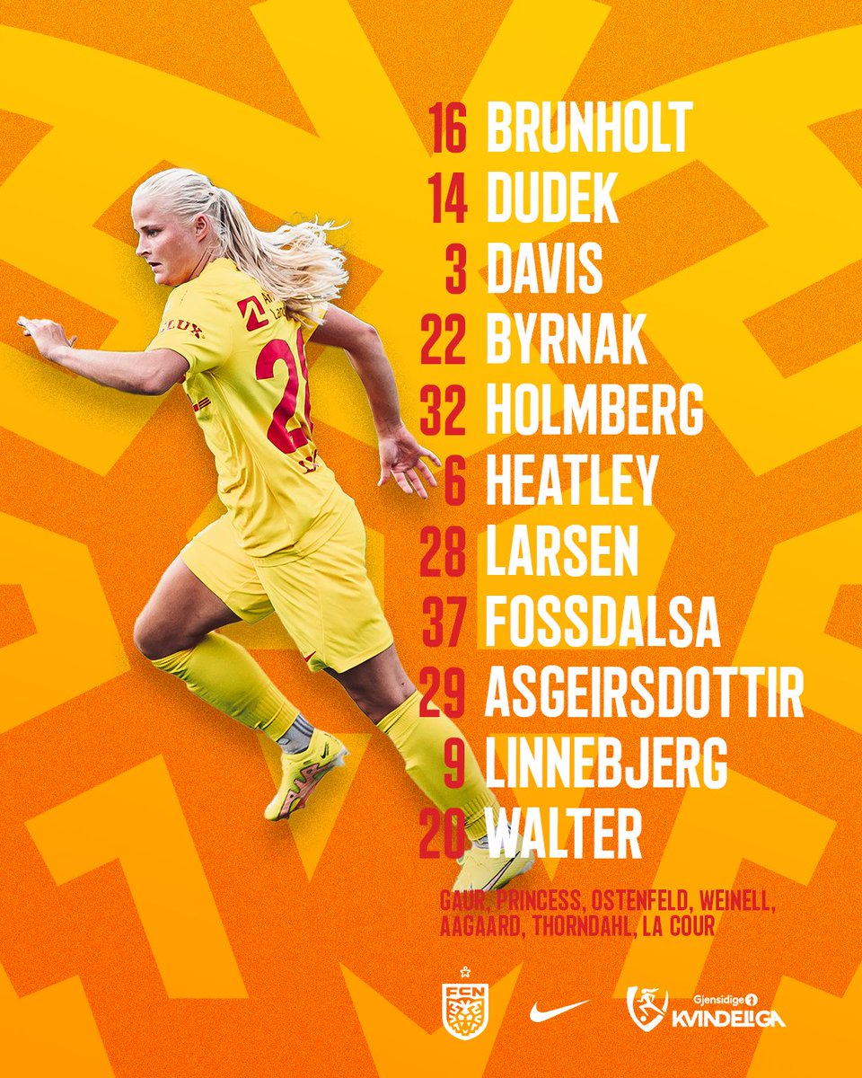 FCNordsjaelland's tweet photo. Start-11 til FCN-kvindernes udekamp mod FC Thy-Thisted Q 💪🏼🔴🟡
Kickoff kl. 15:00 🔜⚽️
#kvindeliga #FCTFCN https://t.co/uZodV9xKEK