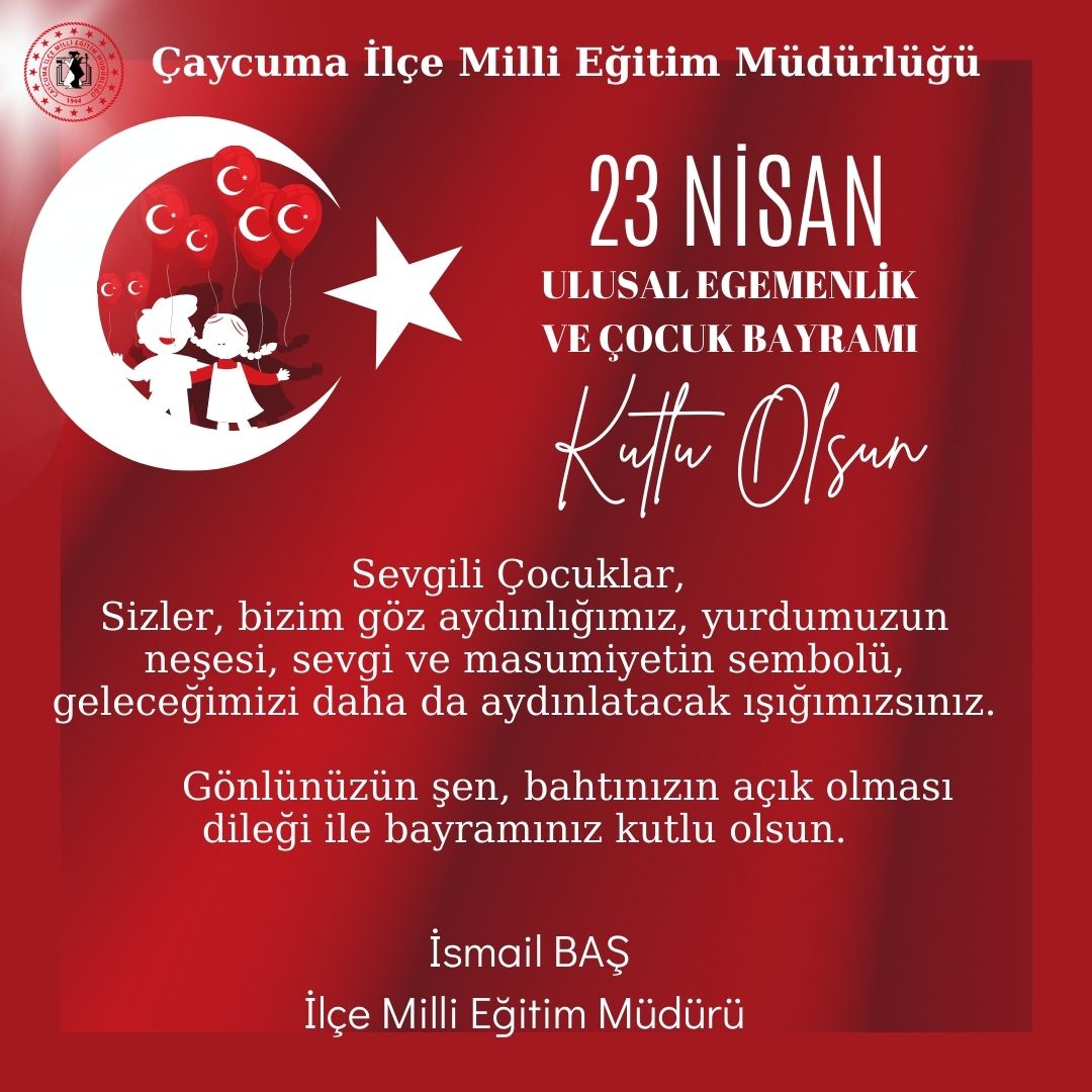caycumailcemem's tweet photo. Sevgili Çocuklar,
Sizler, bizim göz aydınlığı kız, yurdumuzun neşesi, sevgi ve masumiyetin sembolü,geleceğimizin daha da aydınlatacak ışığımızsınız.
Gönlünüzün şen, bahtınızın açık olması dileği ile bayramınız kutlu olsun.
@ZonguldakMEM 
@ismailbas67 https://t.co/wfgy3PuZIe