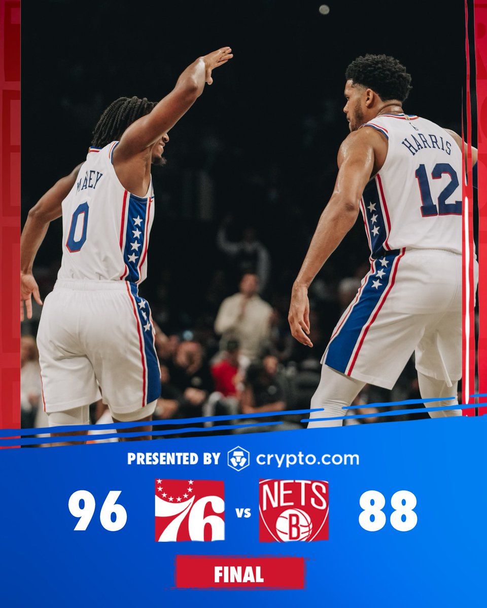 sixers's tweet photo. 12 more wins! 

🪙 @cryptocom https://t.co/1szA73v7Qi