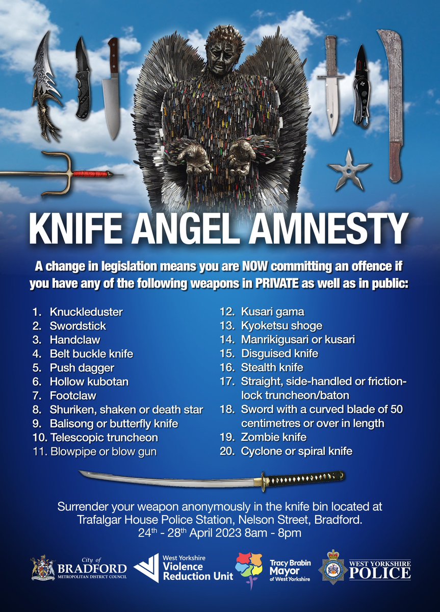 MichelleLBuchan's tweet photo. Really proud this is happening next week as part of the #KnifeAngel Project. 📣 Please share in your #Bradford networks! You can find out more &amp; read my quote about why it’s important here: https://t.co/gdtQ2WhR6B https://t.co/pKGFgHceX7