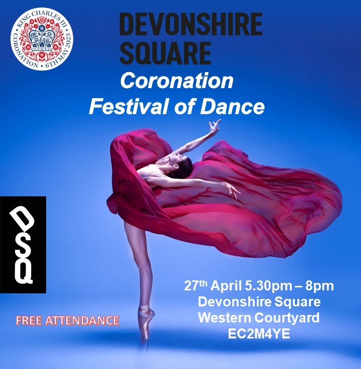 DevonshireSq's tweet photo. On Thursday 27th April at 5.30pm, join @DevonshireSq for a spectacular FREE evening of dance performances, including ballet, Irish dance, Scottish Highland dance, Baratanatyam dance and complimentary cocktails!👑
https://t.co/Xmqk6qxoHU https://t.co/n10uhW8SK5