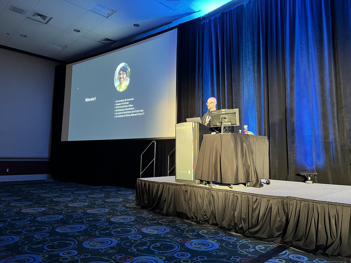 DrShaileshJain2's tweet photo. @b_smoke speaking about the magic of @pyscript_com ✌️Talk has just started to come over to #355D. @anacondainc @pycon #PyConUS2023 https://t.co/7RuLnLQviy