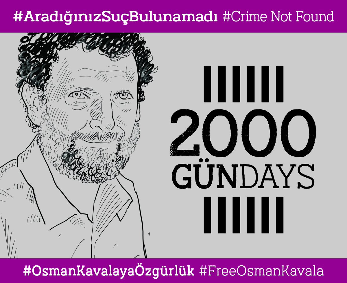 FreeOsmanKavala's tweet photo. #OsmanKavala 2000 GÜNDÜR tutuklu! #OsmanKavala has been behind bars for 2000 DAYS!
 
#OsmanKavalayaÖzgürlük 
#KabulEtmiyoruz 
#FreeOsmanKavala 
#WeReject 

@karga_kafasi https://t.co/o7rlpVXVyX