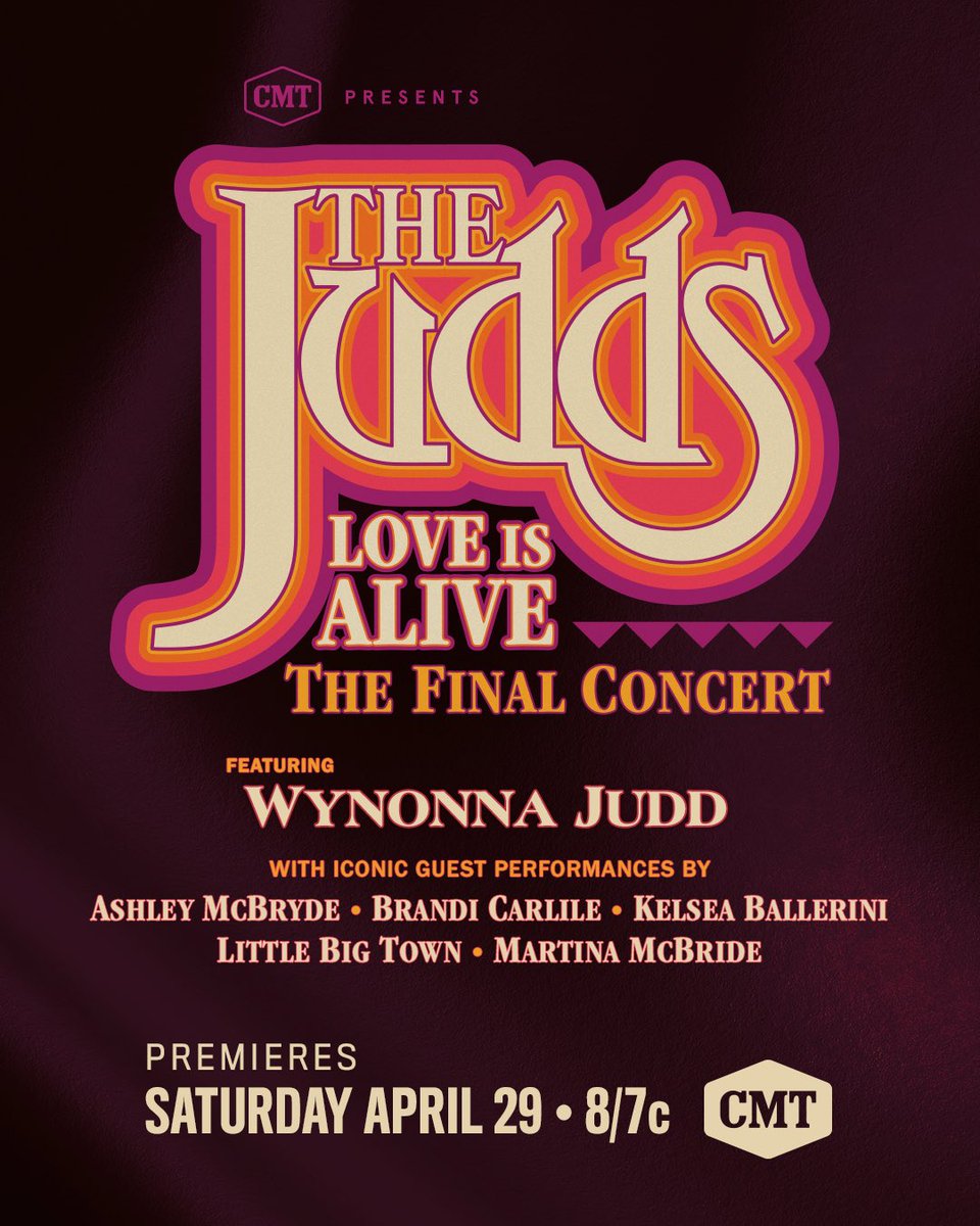 Stepping back into the Murphy Center over 30 years later to film 'The Judds: Love Is Alive - The Final Concert' was so surreal. Don't miss the full concert special—Saturday, April 29 at 8/7c on @CMT! 💖🎶