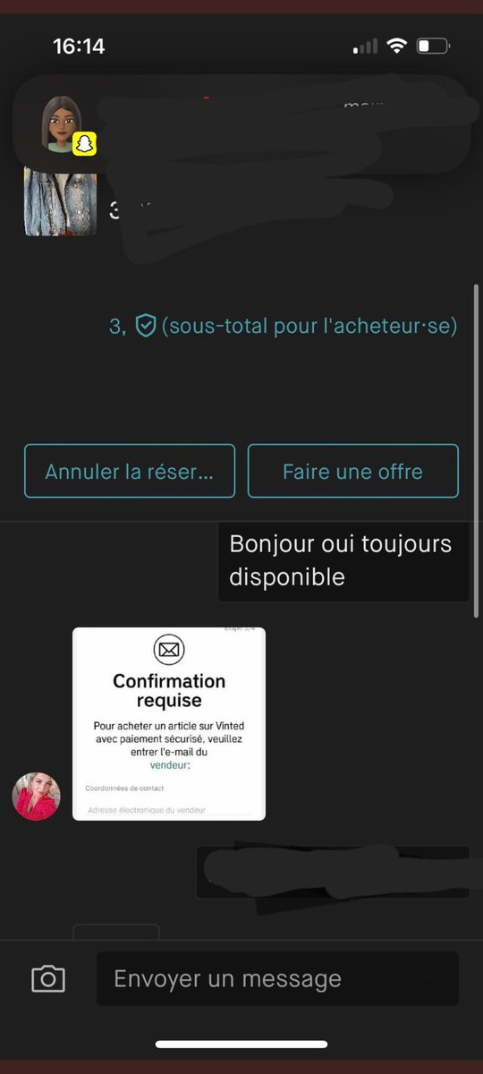 VintedAide's tweet photo. ⛔️⛔️⚠️⚠️Bonsoir,  rapel TRÈS important.  Vinted ne vous demande JAMAIS de confirmer un achat ou un vente par mail !!!
Voici un exemple d'arnaque ⬇️⬇️⬇️ 
Faite très attention par pitié ⚠️⚠️⛔️⛔️ https://t.co/eMb726izhl