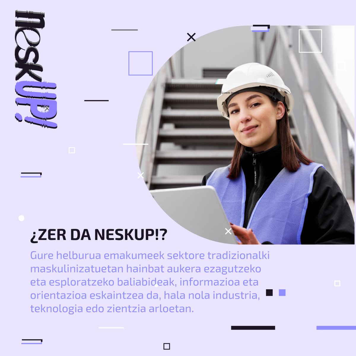 neskup2023's tweet photo. Oraindik ez dakizu zer den NeskUP? NESKUPek Euskadiko lanbide-heziketaren esparruan emakumeak motibatzen eta babesten ditu. Eskaintzeko dugun guztia ezagutzeko bisita gaitzazu: https://t.co/EPyiseGd2v. 👩‍🔬

#NeskUP #steam  #steamlh #hezkuntza  #berdintazuna https://t.co/34qN0rCFvx