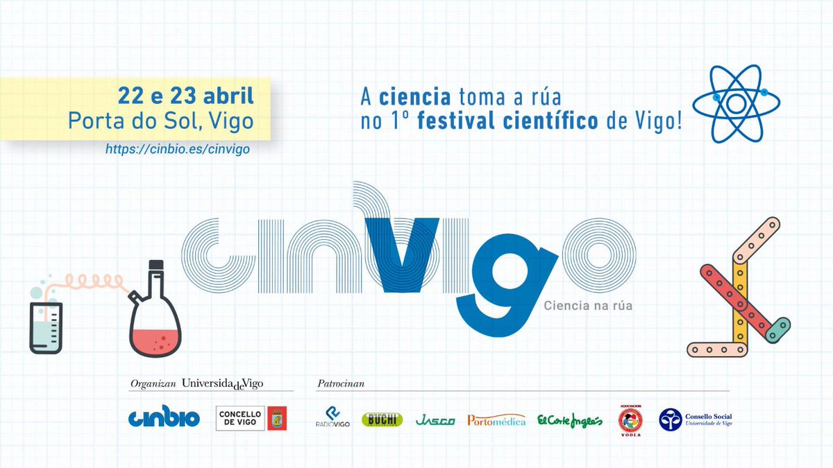 cinbio_uvigo's tweet photo. Moitas grazas a todas e a todos pola xornada de hoxe! 

Por motivos meteorolóxicos, mañá domingo cancélase a feira científica da Porta do Sol, pero mantense a axenda dos obradoiros infantís de 11:00 a 13:00 horas. https://t.co/YZs9NyU9yi